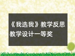 《我選我》教學(xué)反思教學(xué)設(shè)計(jì)一等獎(jiǎng)
