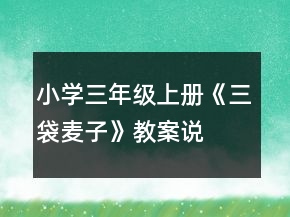 小學三年級上冊：《三袋麥子》教案、說課稿及教學反思一等獎
