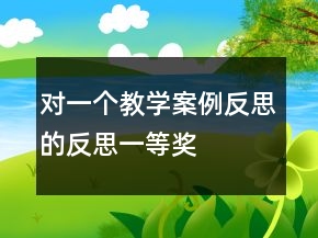 對(duì)一個(gè)教學(xué)案例反思的反思一等獎(jiǎng)