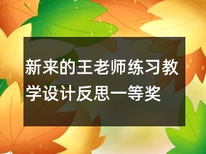 新來的王老師練習(xí)教學(xué)設(shè)計(jì)反思一等獎(jiǎng)