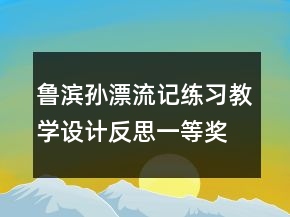 魯濱孫漂流記練習(xí)教學(xué)設(shè)計(jì)反思一等獎(jiǎng)