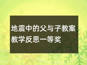 地震中的父與子教案教學反思一等獎