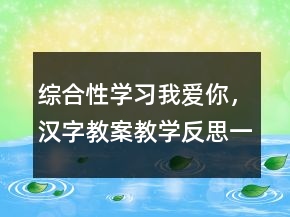 綜合性學(xué)習(xí)我愛你，漢字教案教學(xué)反思一等獎(jiǎng)