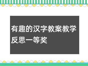 有趣的漢字教案教學(xué)反思一等獎(jiǎng)
