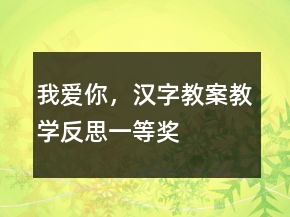 我愛你，漢字教案教學反思一等獎