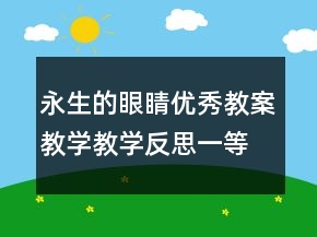 永生的眼睛優(yōu)秀教案教學(xué)教學(xué)反思一等獎