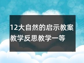 12大自然的啟示教案教學(xué)反思教學(xué)一等獎