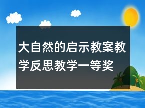 大自然的啟示教案教學(xué)反思教學(xué)一等獎(jiǎng)