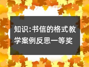知識(shí):書(shū)信的格式教學(xué)案例反思一等獎(jiǎng)