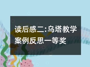 讀后感二:烏塔教學(xué)案例反思一等獎(jiǎng)