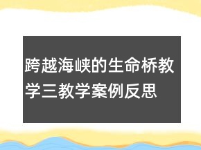 跨越海峽的生命橋教學三教學案例反思一等獎