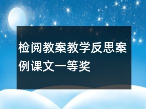 檢閱教案教學(xué)反思案例課文一等獎