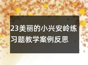 23美麗的小興安嶺練習(xí)題教學(xué)案例反思一等獎(jiǎng)