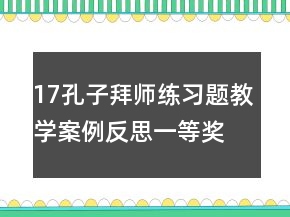 17孔子拜師練習(xí)題教學(xué)案例反思一等獎(jiǎng)