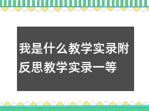 我是什么教學(xué)實錄附反思教學(xué)實錄一等獎