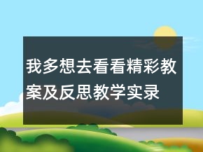 我多想去看看精彩教案及反思教學(xué)實錄一等獎