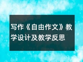 寫作《自由作文》教學設計及教學反思一等獎