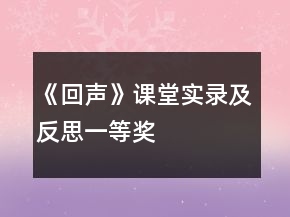 《回聲》課堂實(shí)錄及反思一等獎(jiǎng)