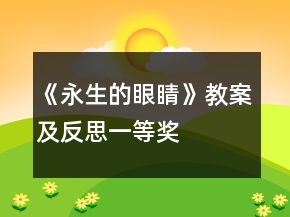 《永生的眼睛》教案及反思一等獎(jiǎng)