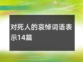 對(duì)死人的哀悼詞語表示14篇