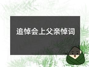 追悼會上父親悼詞