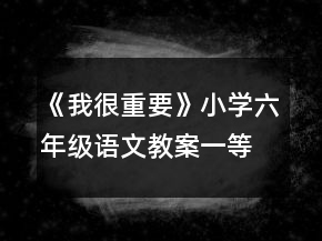 《我很重要》小學(xué)六年級(jí)語(yǔ)文教案一等獎(jiǎng)