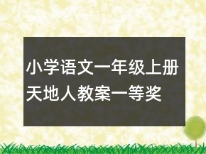 小學(xué)語文一年級上冊天地人教案一等獎