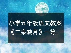 小學(xué)五年級(jí)語(yǔ)文教案《二泉映月》一等獎(jiǎng)