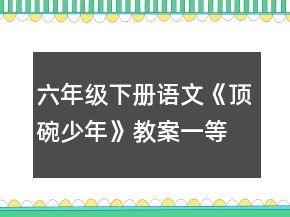 六年級(jí)下冊(cè)語(yǔ)文《頂碗少年》教案一等獎(jiǎng)