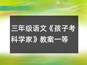 三年級語文《孩子考科學家》教案一等獎
