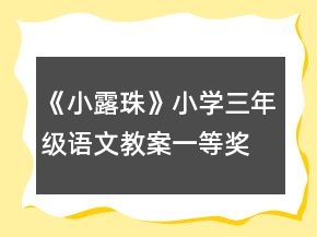 《小露珠》小學三年級語文教案一等獎
