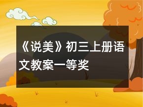 《說美》初三上冊語文教案一等獎