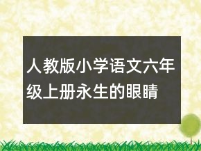 人教版小學(xué)語文六年級上冊永生的眼睛說課稿一等獎(jiǎng)