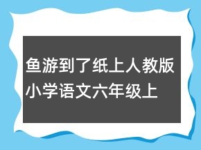 魚游到了紙上人教版小學(xué)語文六年級(jí)上冊(cè)說課稿一等獎(jiǎng)