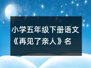 小學(xué)五年級下冊語文《再見了親人》名師教案一等獎