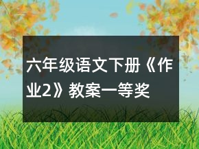 六年級語文下冊《作業(yè)2》教案一等獎