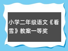 小學(xué)二年級語文《看雪》教案一等獎(jiǎng)
