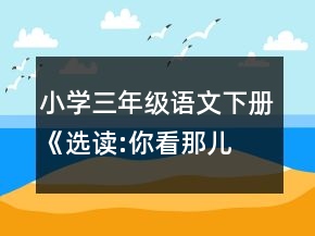 小學(xué)三年級語文下冊《選讀:你看,那兒就是我們村》教案一等獎