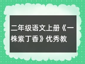 二年級(jí)語文上冊(cè)《一株紫丁香》優(yōu)秀教案一等獎(jiǎng)