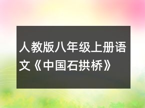 人教版八年級上冊語文《中國石拱橋》的教案一等獎