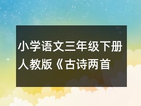 小學(xué)語(yǔ)文三年級(jí)下冊(cè)人教版《古詩(shī)兩首》教學(xué)案例一等獎(jiǎng)