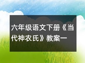 六年級語文下冊《當代神農(nóng)氏》教案一等獎