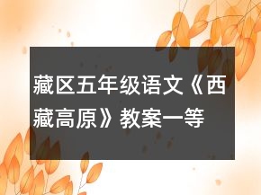 藏區(qū)五年級語文《西藏高原》教案一等獎
