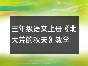三年級(jí)語(yǔ)文上冊(cè)《北大荒的秋天》教學(xué)設(shè)計(jì)一等獎(jiǎng)