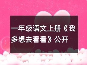 一年級(jí)語(yǔ)文上冊(cè)《我多想去看看》公開課教案一等獎(jiǎng)