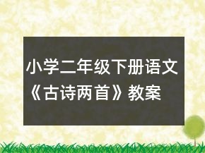 小學(xué)二年級(jí)下冊(cè)語(yǔ)文《古詩(shī)兩首》教案一等獎(jiǎng)