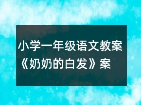 小學(xué)一年級語文教案《奶奶的白發(fā)》案例評析一等獎