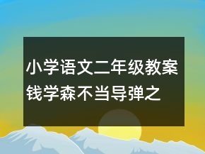 小學(xué)語文二年級教案錢學(xué)森不當(dāng)導(dǎo)彈之父一等獎
