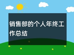 銷售部的個人年終工作總結