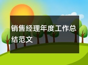 銷售經(jīng)理年度工作總結(jié)范文